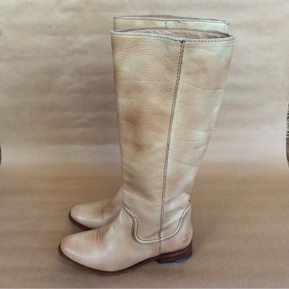 Felmini Boots 36 6 Brown Tan Leather Flat Western - Picture 1 of 11